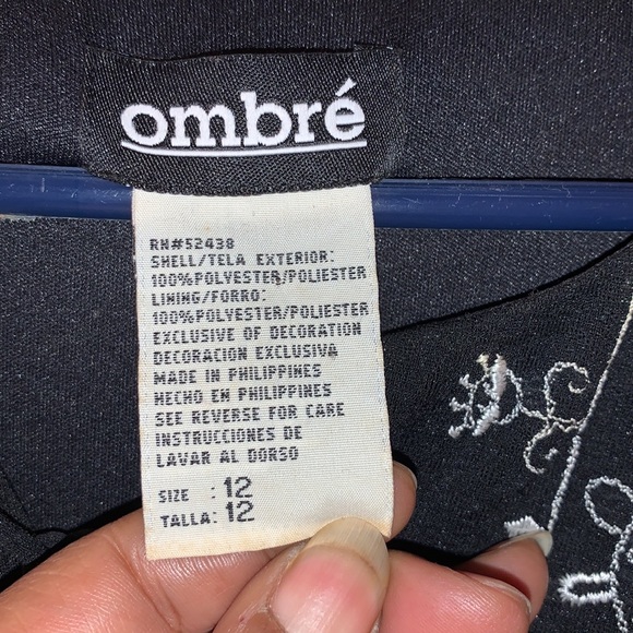 *3 for $25* Ombré Black w/ design on front, n trim in white size 12 - Picture 3 of 4